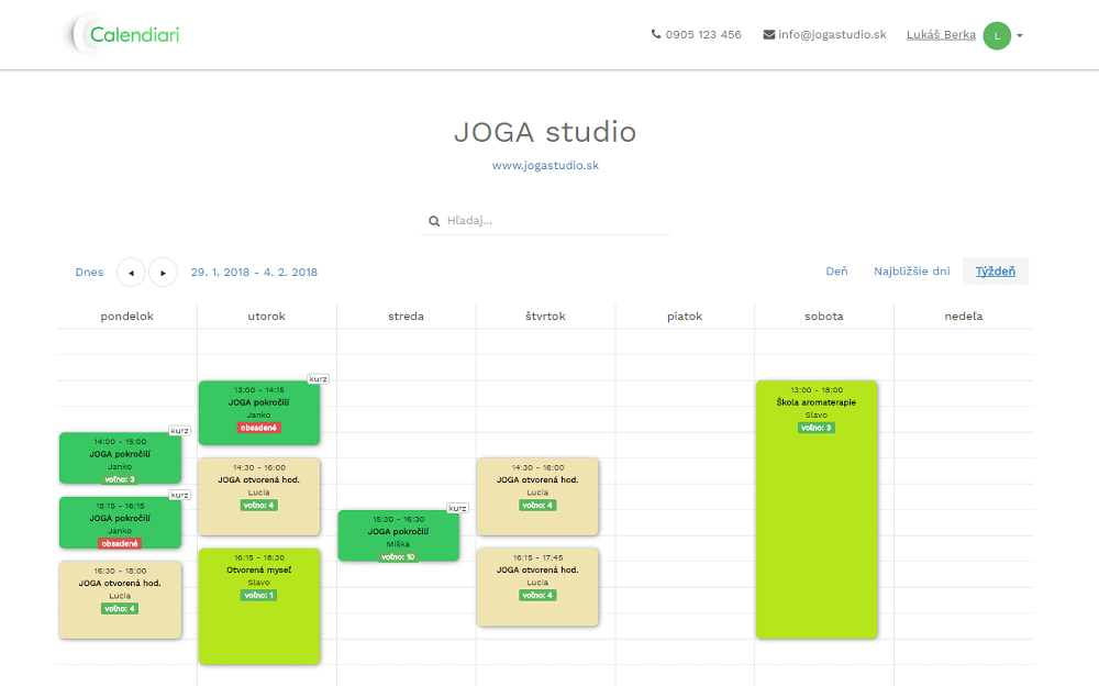 Calendiari - rezervačný kalendár